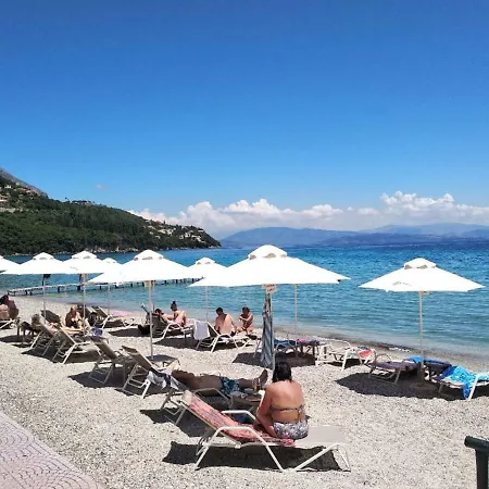 Seaview Stone Apartment In Ipsos Beach Buitenkant foto